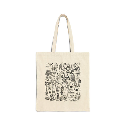 Portland Landmarks Cotton Canvas Tote Bag