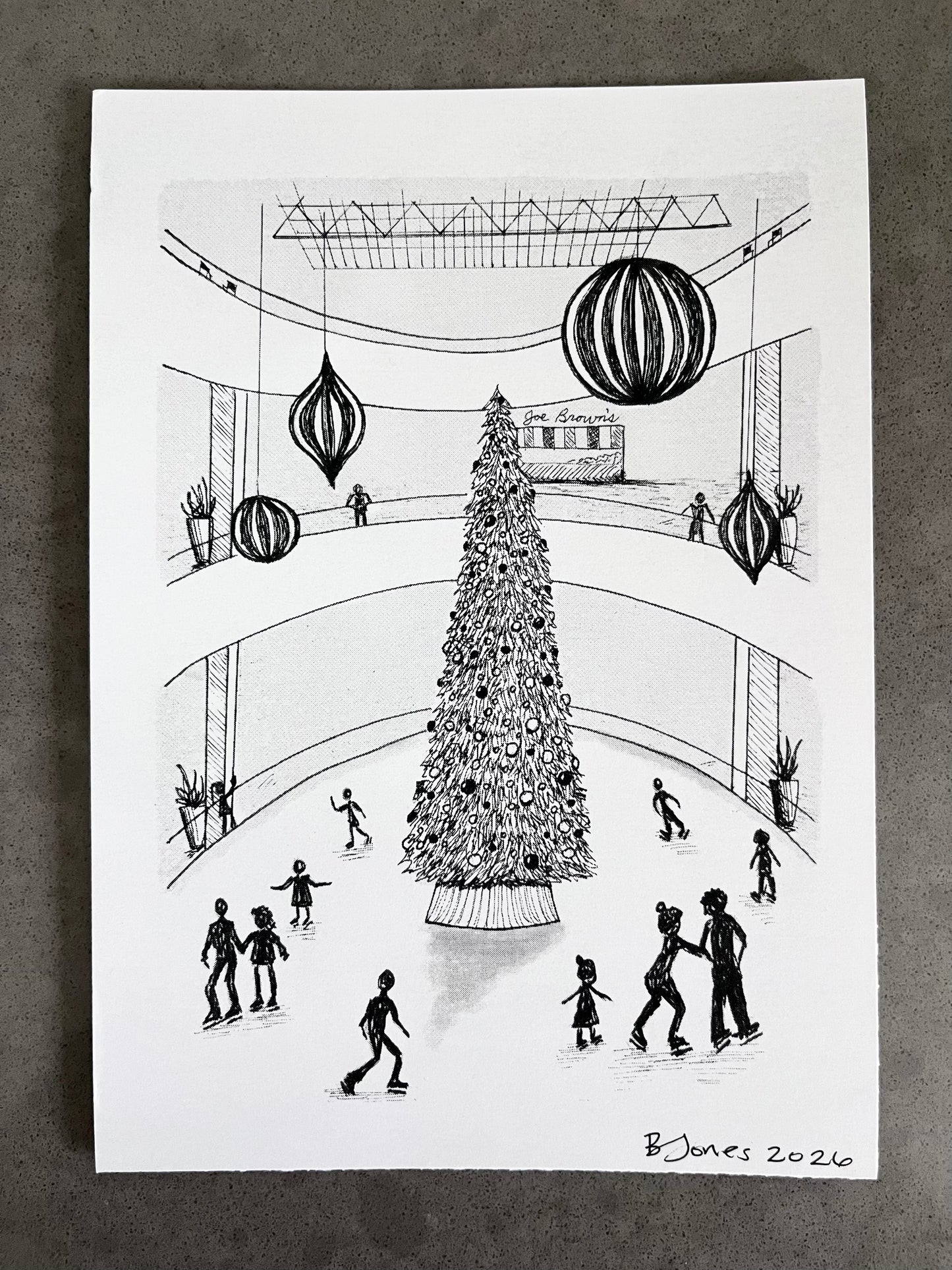 Lloyd Ice Rink at Christmastime Print 5x7